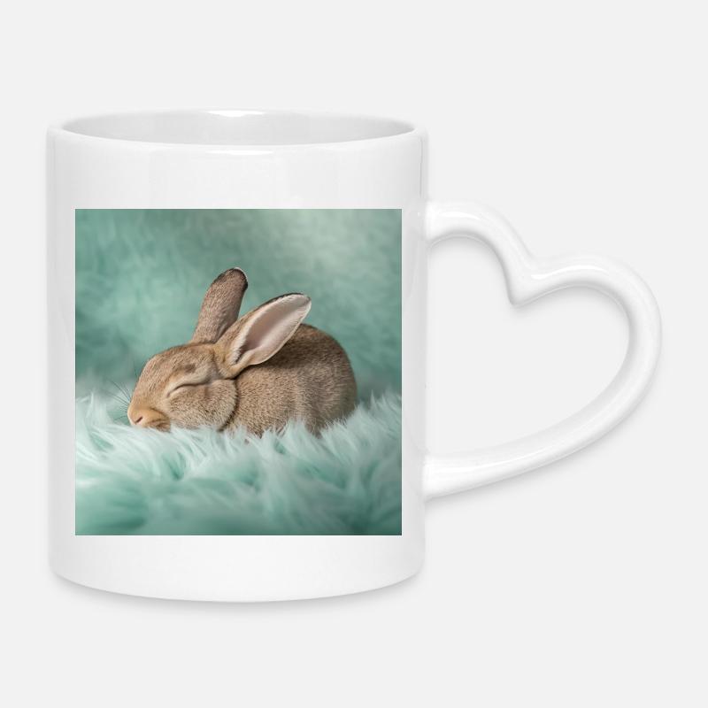 Rêves néon de lapin - Mug avec anse en forme de cœur - blanc