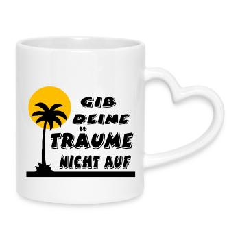 Träume - Tasse mit Herzhenkel - Weiß - Rechts