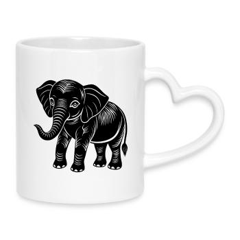 Elefantenbaby - Tasse mit Herzhenkel - Weiß - Rechts