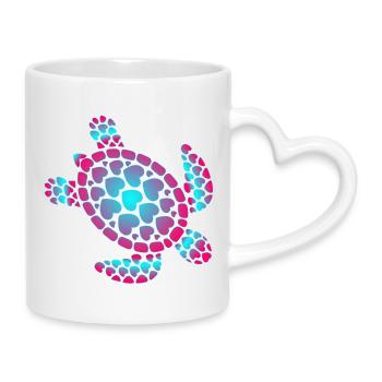 Love Turtle Summer - Tasse mit Herzhenkel - Weiß - Rechts