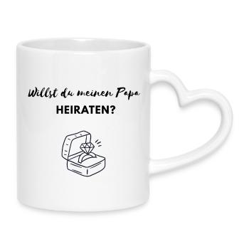 Veux-tu épouser mon père ? Demande en mariage - Mug avec anse en forme de cœur - blanc - Droite
