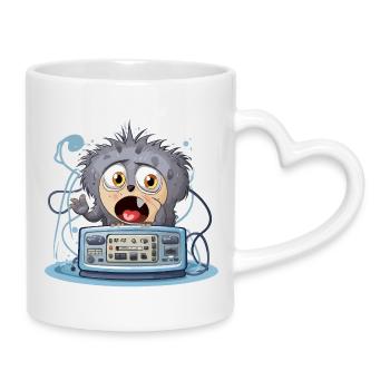 Cuddly Monster Boombox - Mug with Heart-Shaped Handle - white - Right