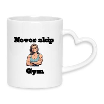 Strong fitness heroine illustration - Mug with Heart-Shaped Handle - white - Right