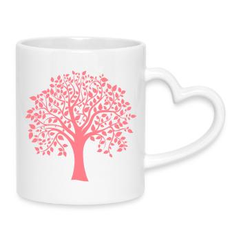 Icon Red Jumbo Tree Print Silhouette - Mug with Heart-Shaped Handle - white - Right