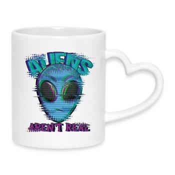 Bizarre, ce n’est pas un vrai bug extraterrestre - Mug avec anse en forme de cœur - blanc - Droite
