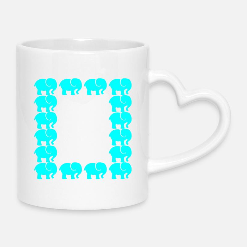Elephant - Mug with Heart-Shaped Handle - white