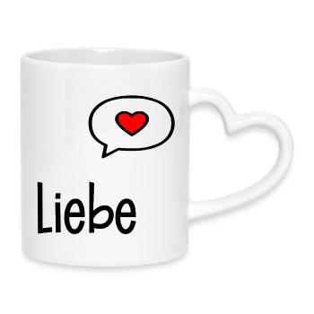 Valentine's Day Love Heart - Mug with Heart-Shaped Handle - white - Right