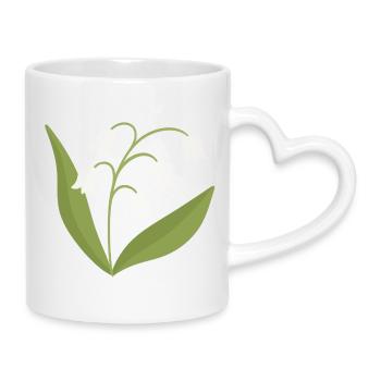 Maiglöckchenblüte - Tasse mit Herzhenkel - Weiß - Rechts