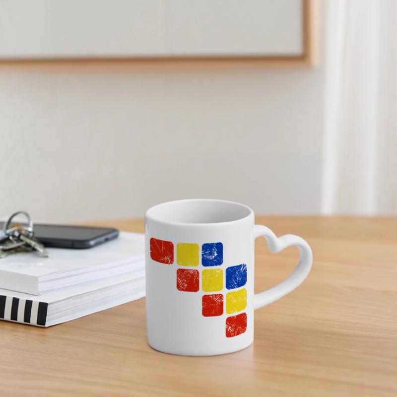 Colors Ornament Pattern - Basic Colors Mug with Heart-Shaped Handle