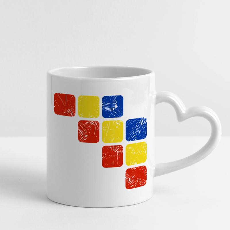 Colors Ornament Pattern - Basic Colors Mug with Heart-Shaped Handle