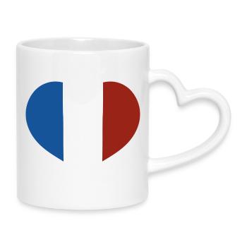 French Flag Heart - Mug with Heart-Shaped Handle - white - Right