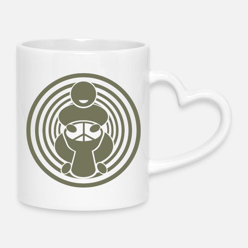 djembe player - Tasse mit Herzhenkel - Weiß