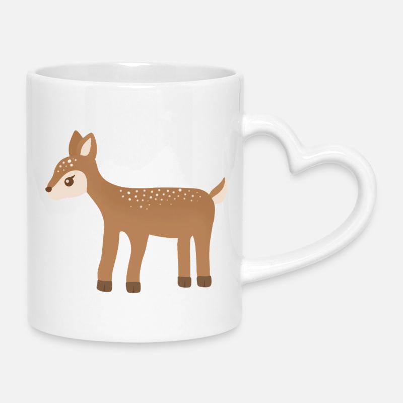 Fawn Dots Woodland Charm - Mug with Heart-Shaped Handle - white