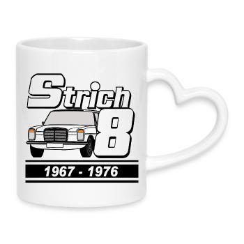 Strich 8 Retro Auto 1967 1976 - Tasse mit Herzhenkel - Weiß - Rechts