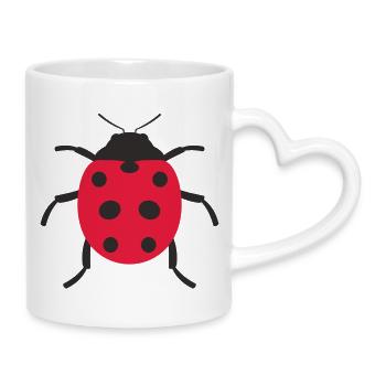 Conception de coccinelle - Mug avec anse en forme de cœur - blanc - Droite