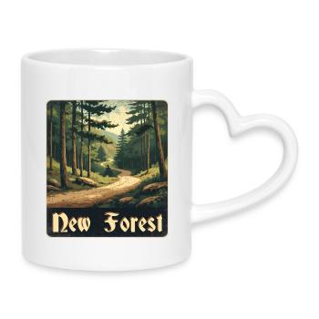 New Forest Waldweg - Tasse mit Herzhenkel - Weiß - Rechts
