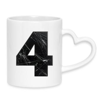 Quadruple grunge avec des rayures - Mug avec anse en forme de cœur - blanc - Droite
