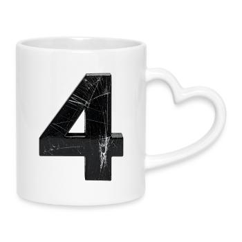 Reinforced four-piece design with scratches - Mug with Heart-Shaped Handle - white - Right