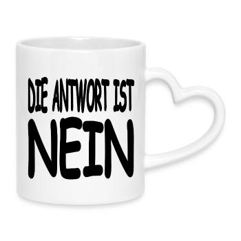 Nee - Mok met hart-handvat - wit - Rechts