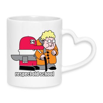 Respekt vor Old School Retro Cartoon - Tasse mit Herzhenkel - Weiß - Rechts