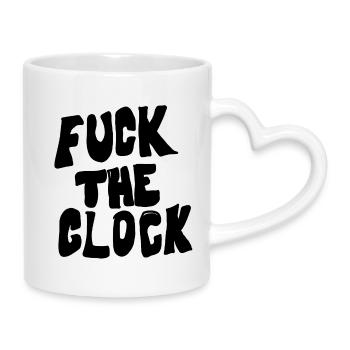 Fuck the clock - Tasse mit Herzhenkel - Weiß - Rechts