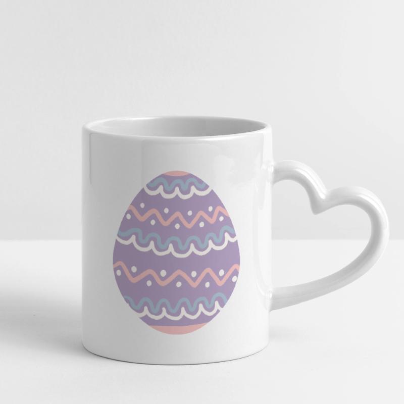 Pastel Wavy Easter Egg Mug with Heart-Shaped Handle