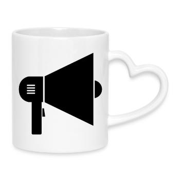 megaphone - Mug with Heart-Shaped Handle - white - Right