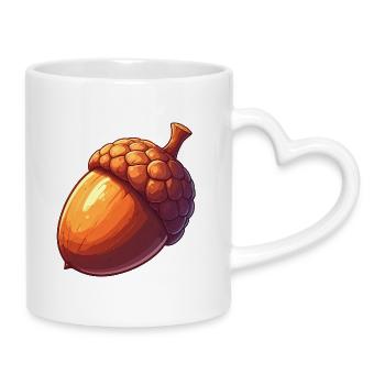 acorn - Mug with Heart-Shaped Handle - white - Right