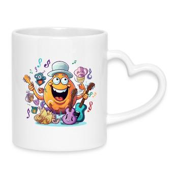 Fruit Rocker à la guitare - Mug avec anse en forme de cœur - blanc - Droite