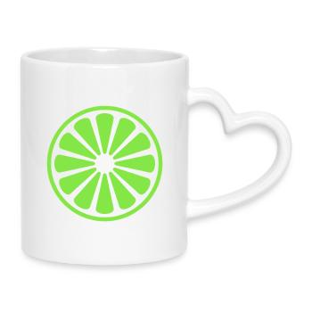 Tranche de citron vert - Mug avec anse en forme de cœur - blanc - Droite