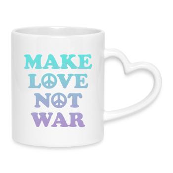 Make Love not War - Tasse mit Herzhenkel - Weiß - Rechts