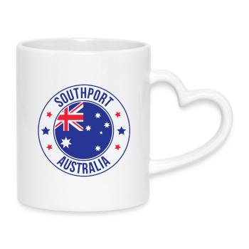 T-shirt badge Southport Australia - Mug avec anse en forme de cœur - blanc - Droite