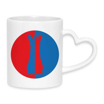 Tour Bicolore Duel Échecs Moderne - Mug avec anse en forme de cœur - blanc - Droite