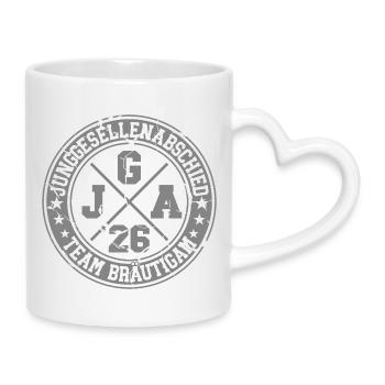 Enterrement de vie de garçon du Marié de l’équipe 2026 - Mug avec anse en forme de cœur - blanc - Droite