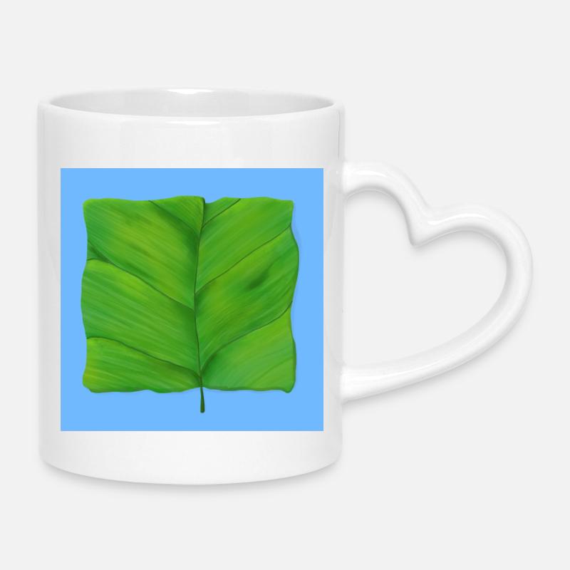 The Square Leaf - Mug with Heart-Shaped Handle - white