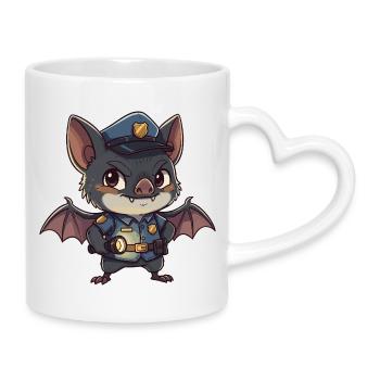 Patrouille de la Police des Chauves-souris - Mug avec anse en forme de cœur - blanc - Droite