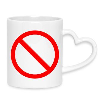 Icône rouge sans panneau Impression - Mug avec anse en forme de cœur - blanc - Droite