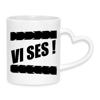See you goodbye - Mug with Heart-Shaped Handle - white - Right
