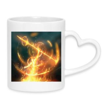 Lance de feu - Mug avec anse en forme de cœur - blanc - Droite