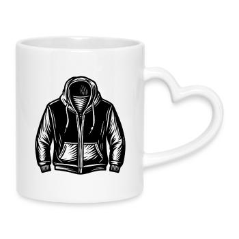 Kapuzenpullover - Tasse mit Herzhenkel - Weiß - Rechts