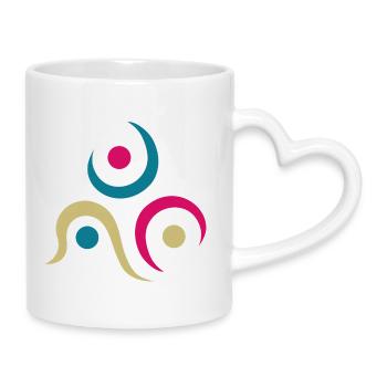 Yoga design_9 - Mug with Heart-Shaped Handle - white - Right