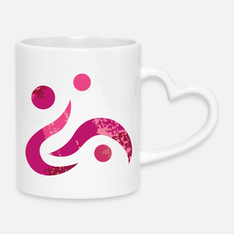 Yoga design_38 - Mug avec anse en forme de cœur - blanc