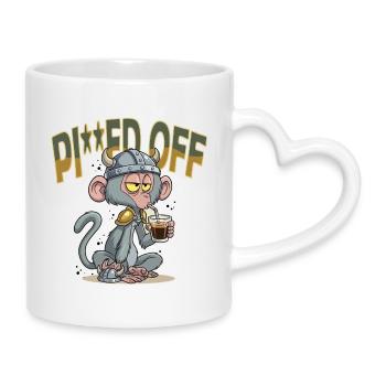 Monkey_1 - Mug with Heart-Shaped Handle - white - Right