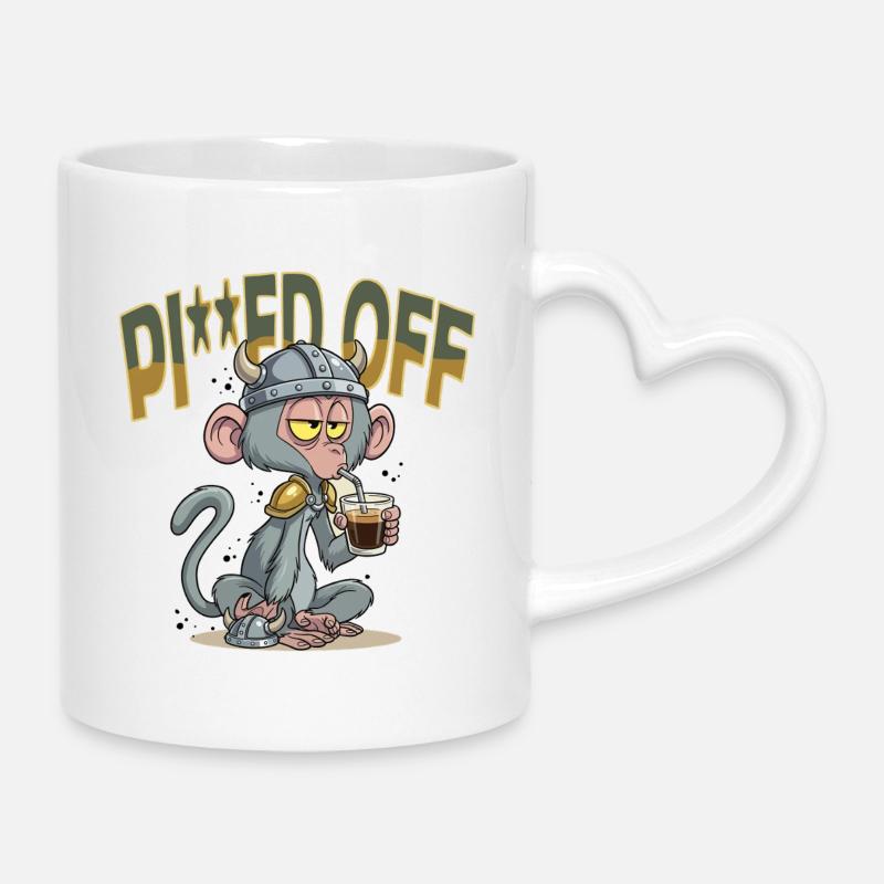 Monkey_1 - Tasse mit Herzhenkel - Weiß
