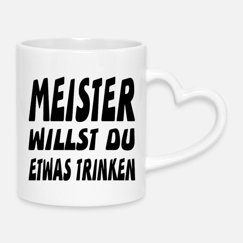 Meister - Tasse mit Herzhenkel - Weiß