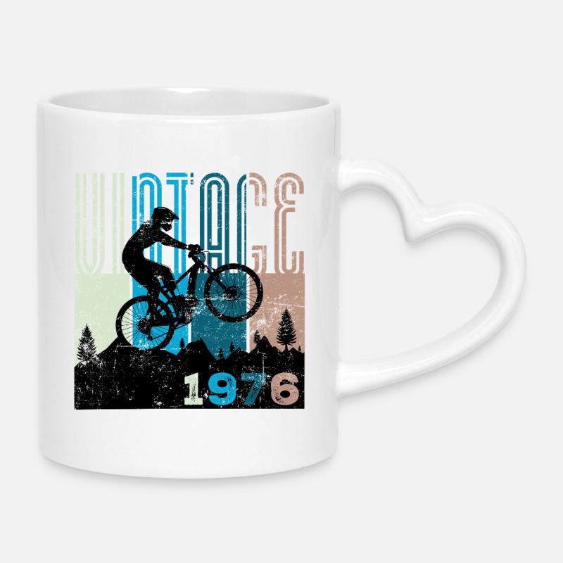 Millésime 1976 - Mug avec anse en forme de cœur - blanc