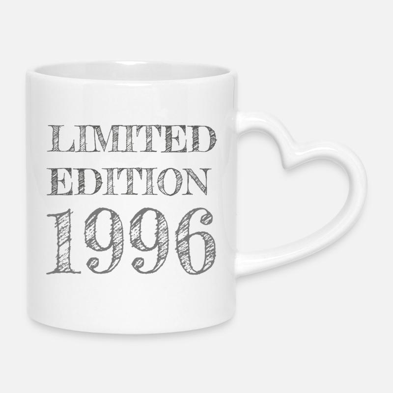 Vintage 1996 30th Birthday - Mug with Heart-Shaped Handle - white