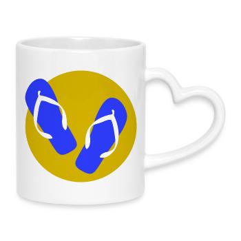 Endlich Ferien! - Tasse mit Herzhenkel - Weiß - Rechts