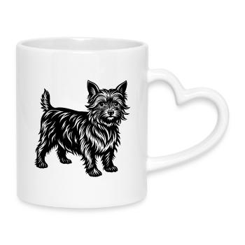 Cairn Terrier - Tasse mit Herzhenkel - Weiß - Rechts