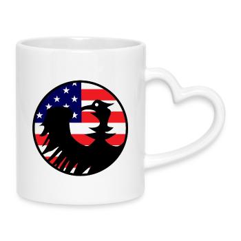 Adlerflagge USA Silhouette - Tasse mit Herzhenkel - Weiß - Rechts